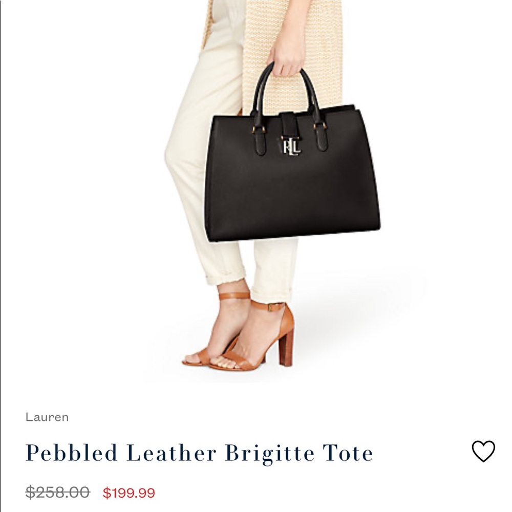 Large Pebbled Leather Ralph Lauren Brigitte Tote - Picture 6 of 6